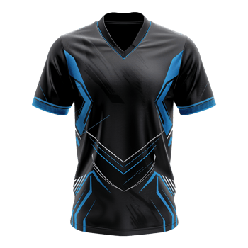 Stylish Black and Blue Gaming Jersey Design for Esports Teams and Players png