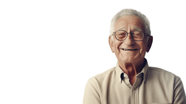 Joyful Senior Man Isolated on Transparent png
