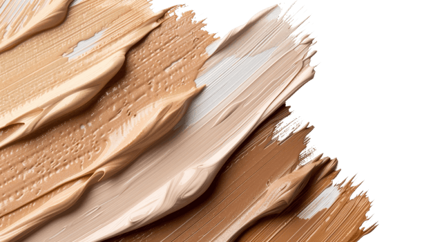 Smooth and Creamy Texture of Various Shades of Foundation Representing Diversity in Beauty and Makeup Artistry png