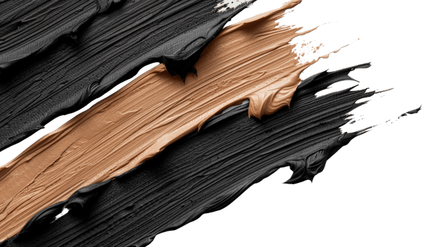 Artistic Smear of Black and Bronze Paint on a Canvas, Abstract Texture for Creative Projects and Design Use png
