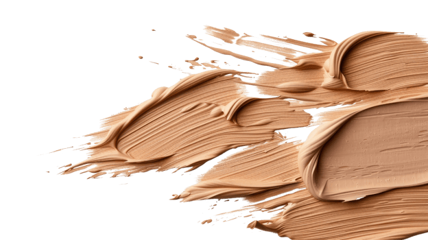Creamy beige makeup foundation smudges on black background showcasing soft texture and smooth application techniques png