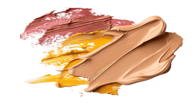 Colorful Swatches of Creamy Makeup Foundations and Lip Colors for Beauty and Fashion Editorials and Designs png
