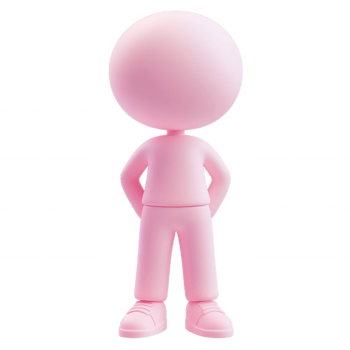 3d User avatar element standing with vibrant pink, icon design projects featuring transparent background for creative faceless png