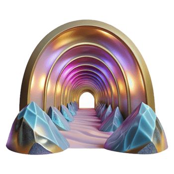 wonderful modern Abstract Vr Tunnel Cutout for Psychedelic Visuals premium png