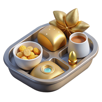 magnificent rustic Airplane Food Tray with Meal Cutout for Airline Catering detailed png