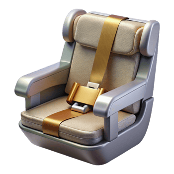 impressive modern Airplane Seat with Seatbelt Isolated for Travel Safety high resolution png