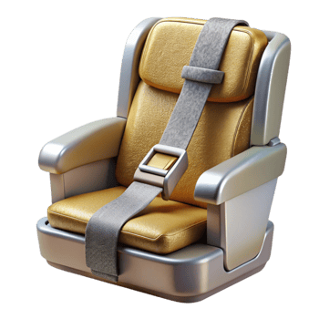 wonderful abstract Airplane Seat with Seatbelt Isolated for Travel Safety genuine png