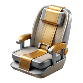 magnificent artistic Airplane Seat with Seatbelt Isolated for Travel Safety professional png
