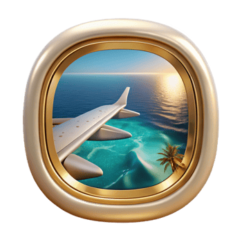 magnificent abstract Airplane Window View of City Skyline Cutout for Urban Travel png