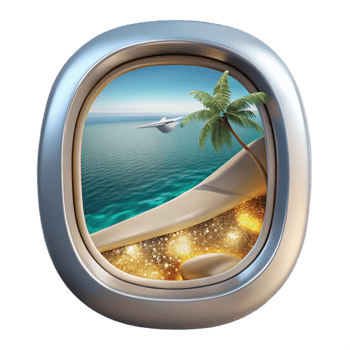 wonderful vintage Airplane Window View of City Skyline Cutout for Urban Travel exclusive png