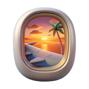 dramatic rustic Airplane Window View of City Skyline Cutout for Urban Travel high resolution png
