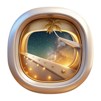 stunning artistic Airplane Window View Transparent for Travel Inspiration authentic png