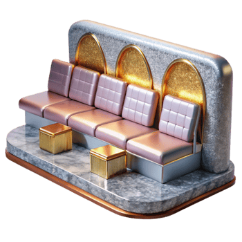 serene classic Airport Lounge Seating Area Cutout for Passenger Comfort professional png