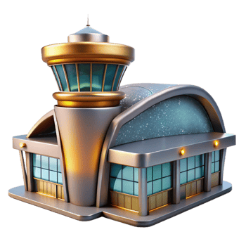 wonderful minimalist Airport Terminal Building Modern Isolated premium png