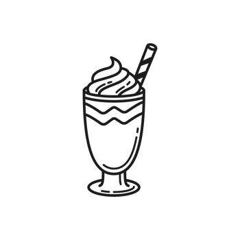 Minimalist Line Art of a Dessert Drink in a Tall Glass png