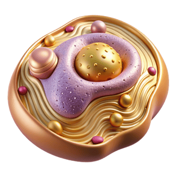 serene minimalist Animal Cell Structure Biology Illustration Isolated for Educational Purposes high quality png