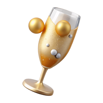 impressive classic Anniversary Champagne Flute with Bubbles Transparent authentic png