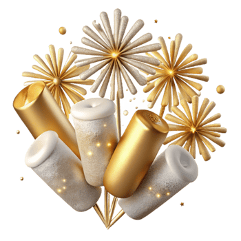 magnificent artistic Anniversary Fireworks Show Transparent for New Year's Eve genuine png