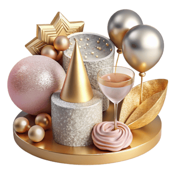 wonderful vintage Anniversary Party Supplies Festive Set Cutout high resolution png