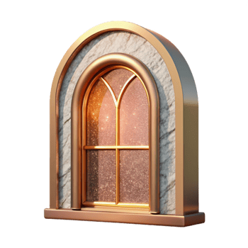 serene traditional Arched Window Frame Cutout Architectural Detail original png