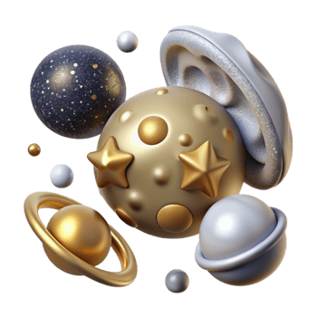 dramatic artistic Astronomy Illustrations Pack Isolated for Space Design high resolution png