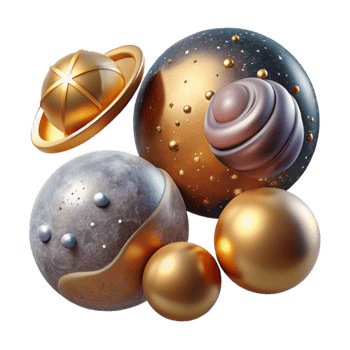 vibrant creative Astronomy Illustrations Set Isolated for Space Exploration premium png