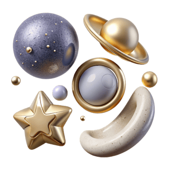serene modern Astronomy Symbols Set Isolated for Space Exploration genuine png