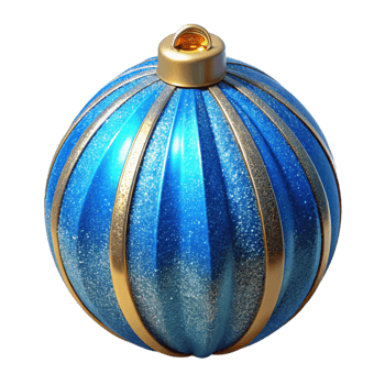 vibrant vintage Bauble Ornament Blue Glitter Transparent high resolution png