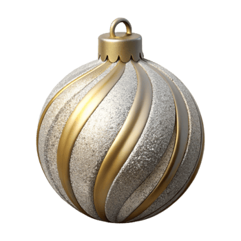 serene artistic Bauble Ornament Silver Glitter Isolated genuine png