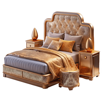 elegant modern Bedroom Furniture Silhouette Transparent Background for Design Mockups high quality png