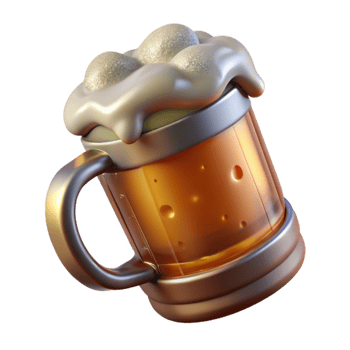 magnificent abstract Beer Mug with Foam Oktoberfest Isolated for Brewery Promotions genuine png