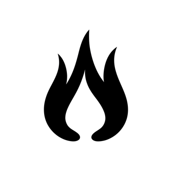 Simple Black Flame Silhouette Icon On Transparent Background png