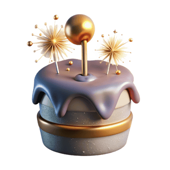 vibrant modern Birthday Cake Topper with Name Cutout for Personalized Cakes authentic png