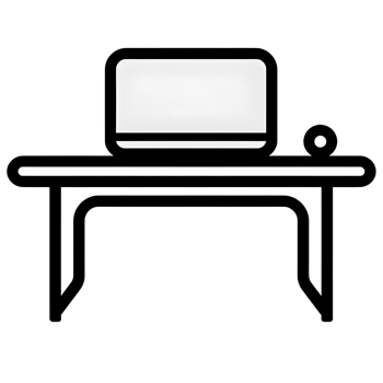 Computer Desk Outline Icon On Transparent Background png