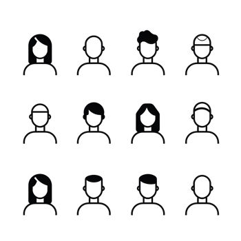 Set Of People Black Icon On Transparent Background png