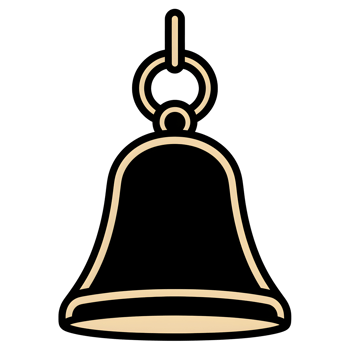 Black and Beige Bell Icon On Transparent Background png