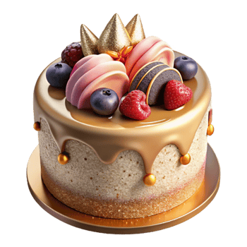 stunning contemporary Birthday Cake with Fruits Cutout for Dessert Designs png