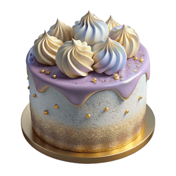impressive minimalist Birthday Cake with Whipped Cream Isolated high resolution png