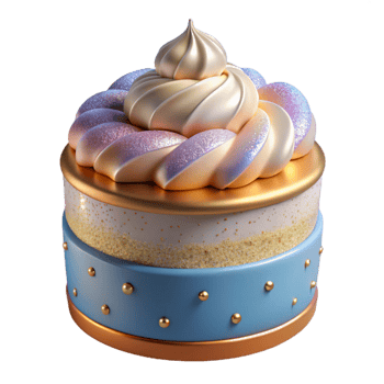 impressive rustic Birthday Cake with Whipped Cream Isolated high quality png
