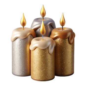 vibrant vintage Birthday Candles Burning Bright Transparent for Greeting Cards high resolution png