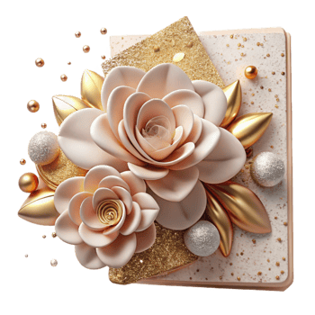 wonderful rustic Birthday Card Template with Flowers Isolated detailed png