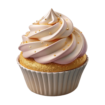 serene rustic Birthday Cupcake with Vanilla Frosting Isolated detailed png