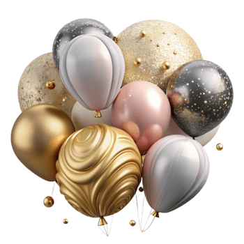 magnificent minimalist Birthday Party Background with Balloons Isolated high resolution png