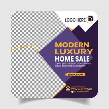 Modern Villa Sale Social Media Post Design Banner vector
