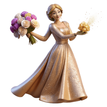 wonderful classic Bouquet Toss Bride Throwing Flowers Transparent for Wedding Photos professional png