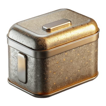 serene abstract Bread Box gold Storage Container Isolated Kitchen Countertop original png