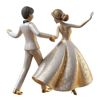 beautiful classic Bride Groom Dancing Silhouette Cutout for Wedding Invitations authentic png
