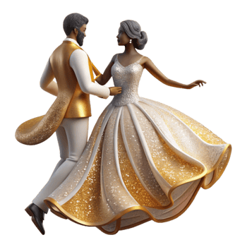 wonderful traditional Bride Groom Dancing Silhouette Cutout for Wedding Invitations premium png