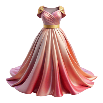 dramatic classic Bridesmaid Dress Pink Chiffon Flowing Transparent high resolution png
