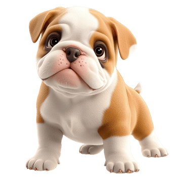 Cute bulldog puppy big eyes a curious innocent look png